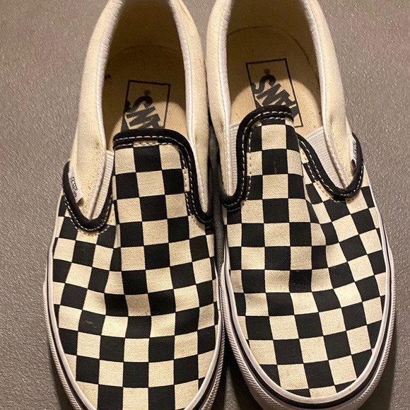 Vans Kids Black and White Checkered Slip-On Sneakers - Picture 1 of 5